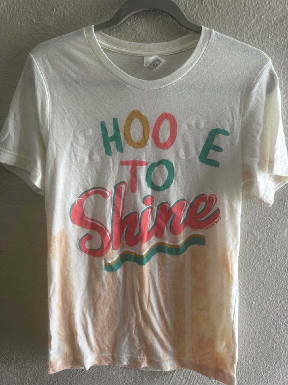 Bella Canvas White Graphic Tee with Coral, Teal & Gold Print